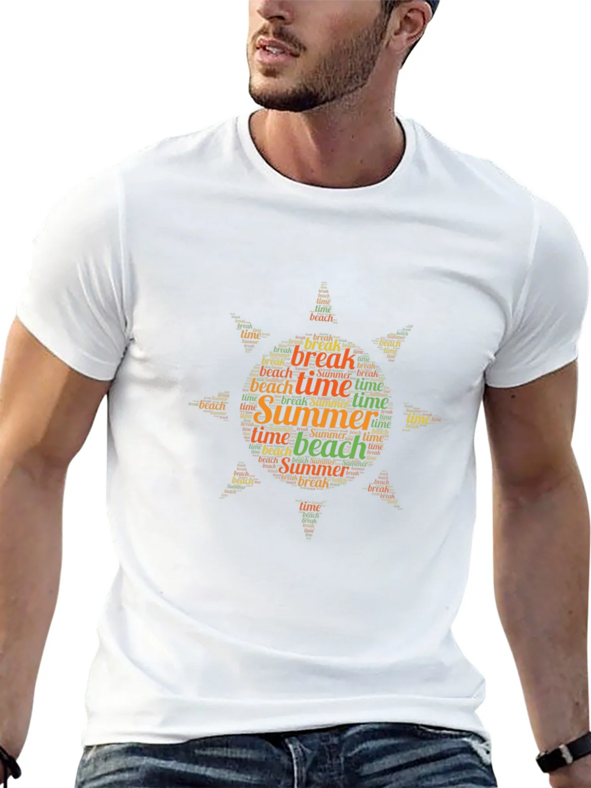 Summer Beach Break Word Art Graphic T-Shirt product image 5