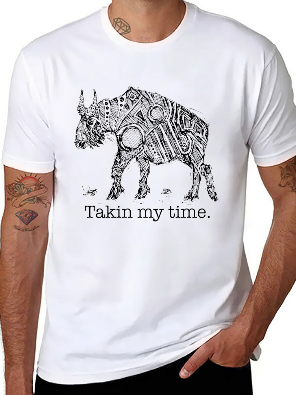 Takin My Time Graphic Tee - Black Cotton Comfort product image 7