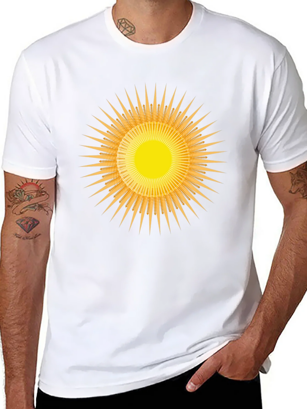 Radiant Sunburst Graphic Black T-Shirt product image 7
