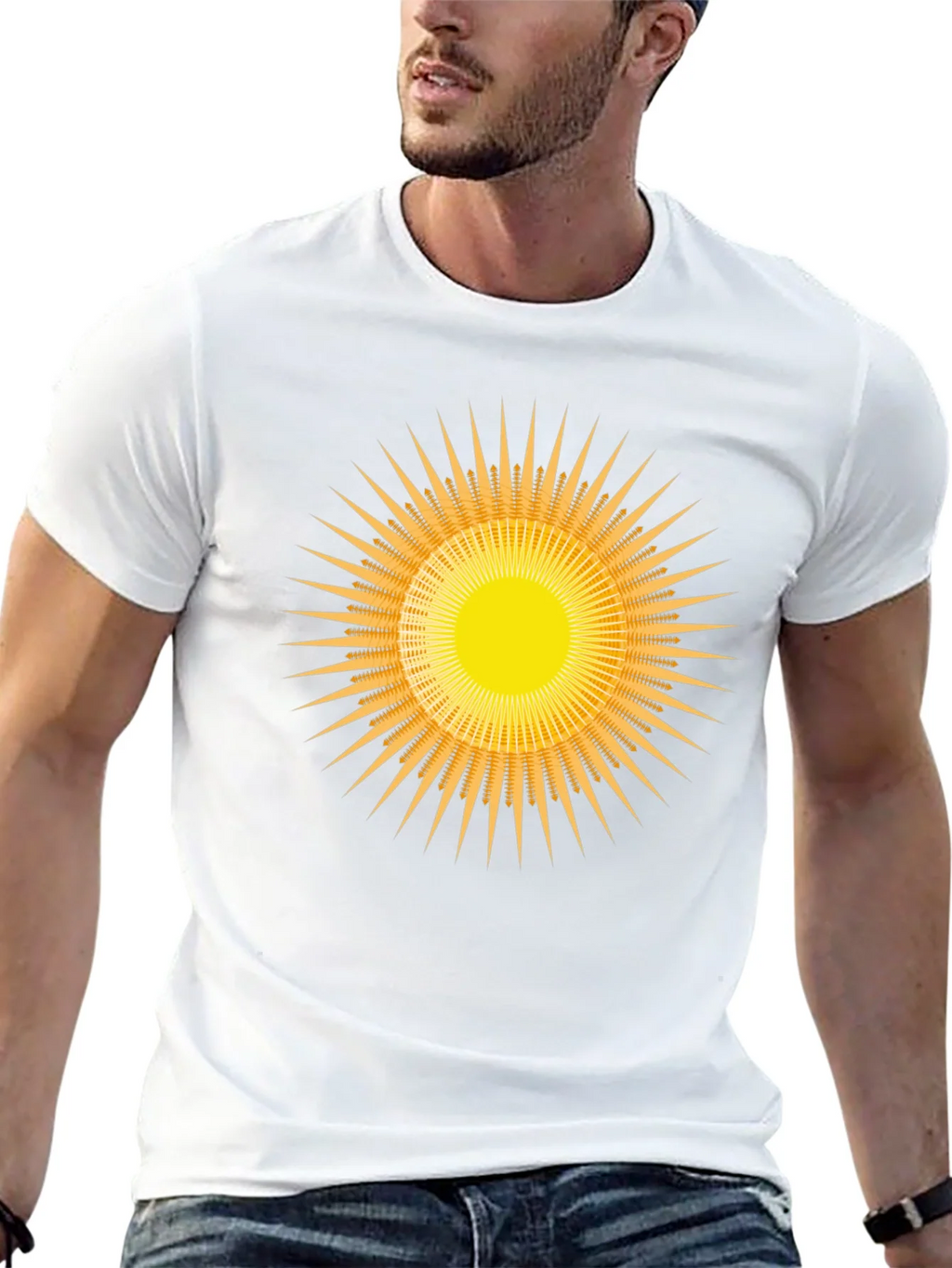 Radiant Sunburst Graphic Black T-Shirt product image 12