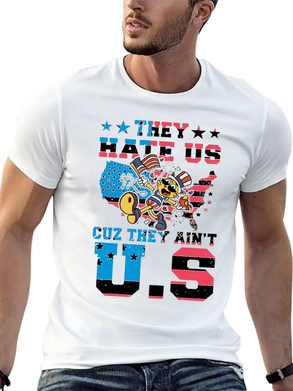 Patriotic Cat T-Shirt - They Hate Us product image 12