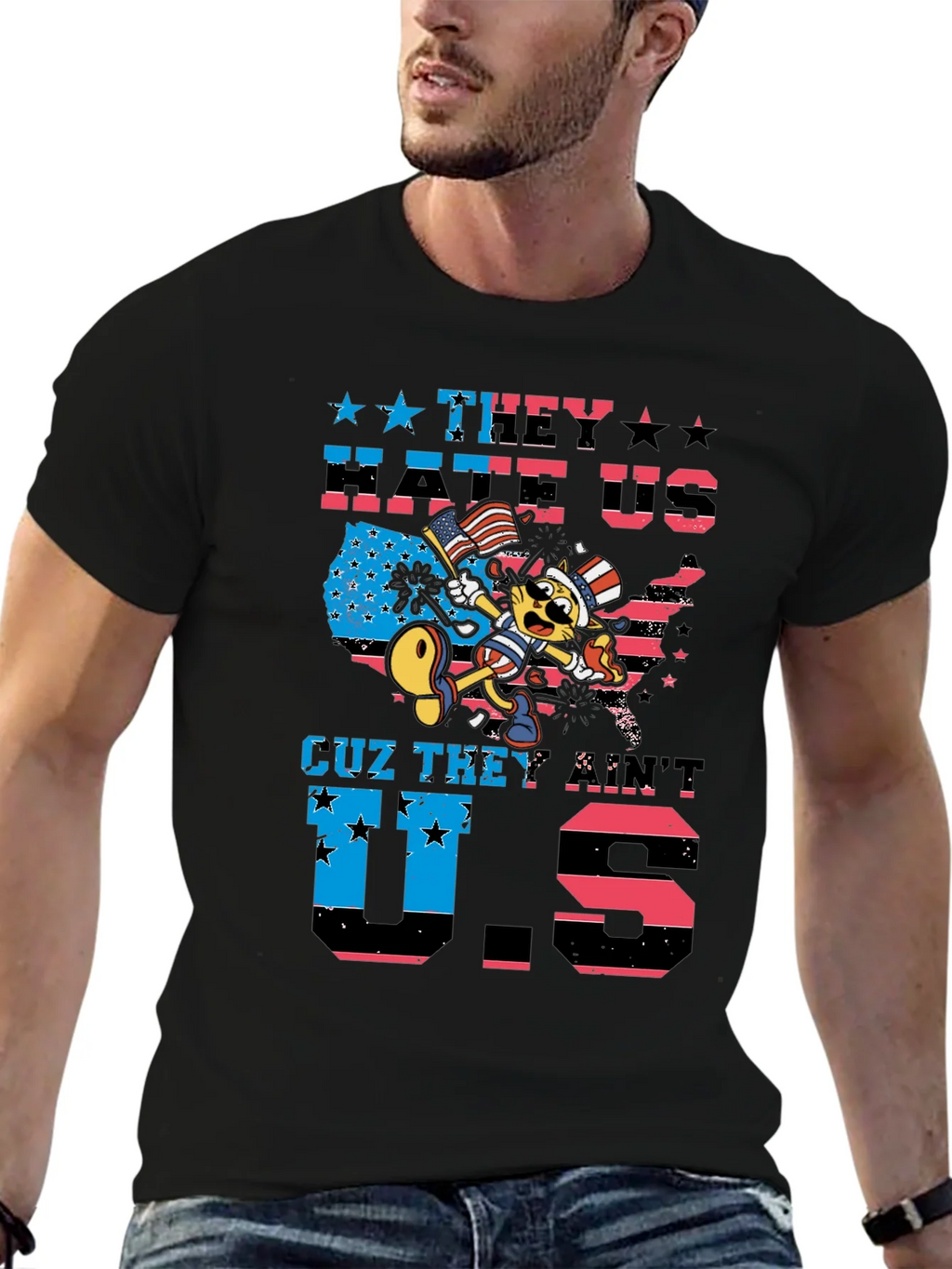 Patriotic Cat T-Shirt - They Hate Us product image 6