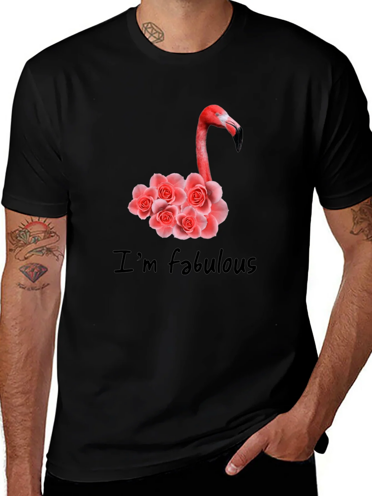 Fabulous Flamingo Floral Graphic Tee product image 1
