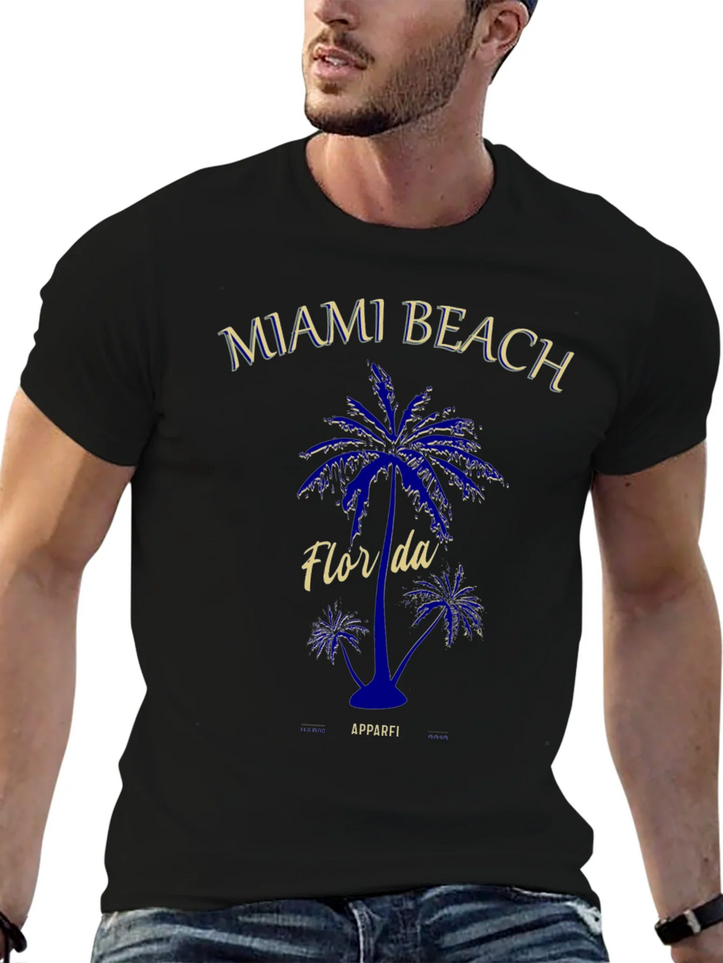 Miami Beach Florida Palm Tree Graphic T-Shirt product image 3