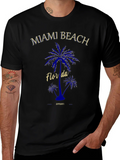 Miami Beach Florida Palm Tree Graphic T-Shirt product image 1