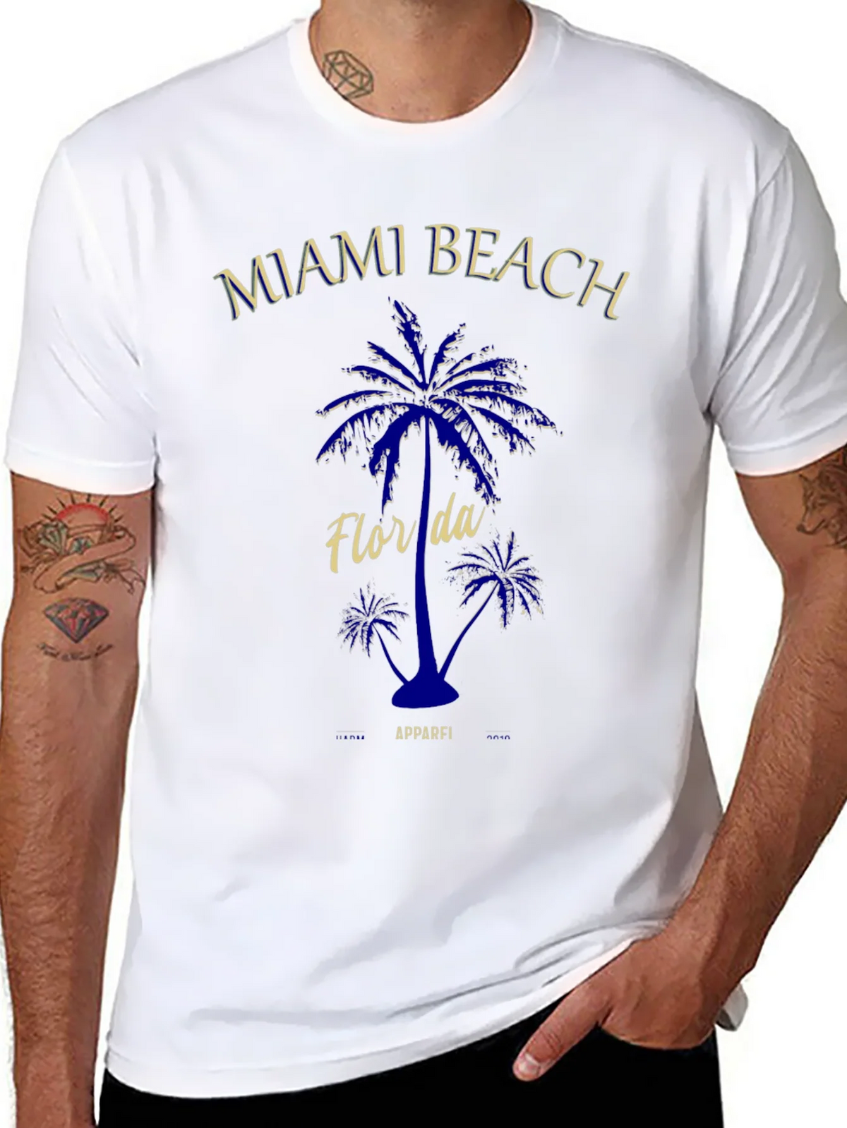 Miami Beach Florida Palm Tree Graphic T-Shirt product image 4
