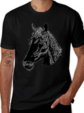 Horse Head Graphic Black T-Shirt product image 1