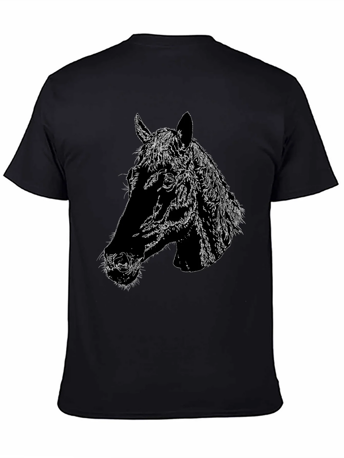Horse Head Graphic Black T-Shirt product image 3