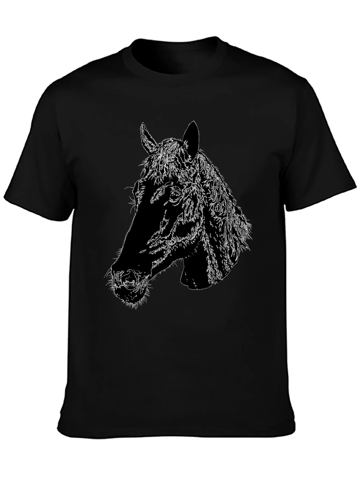 Horse Head Graphic Black T-Shirt product image 2