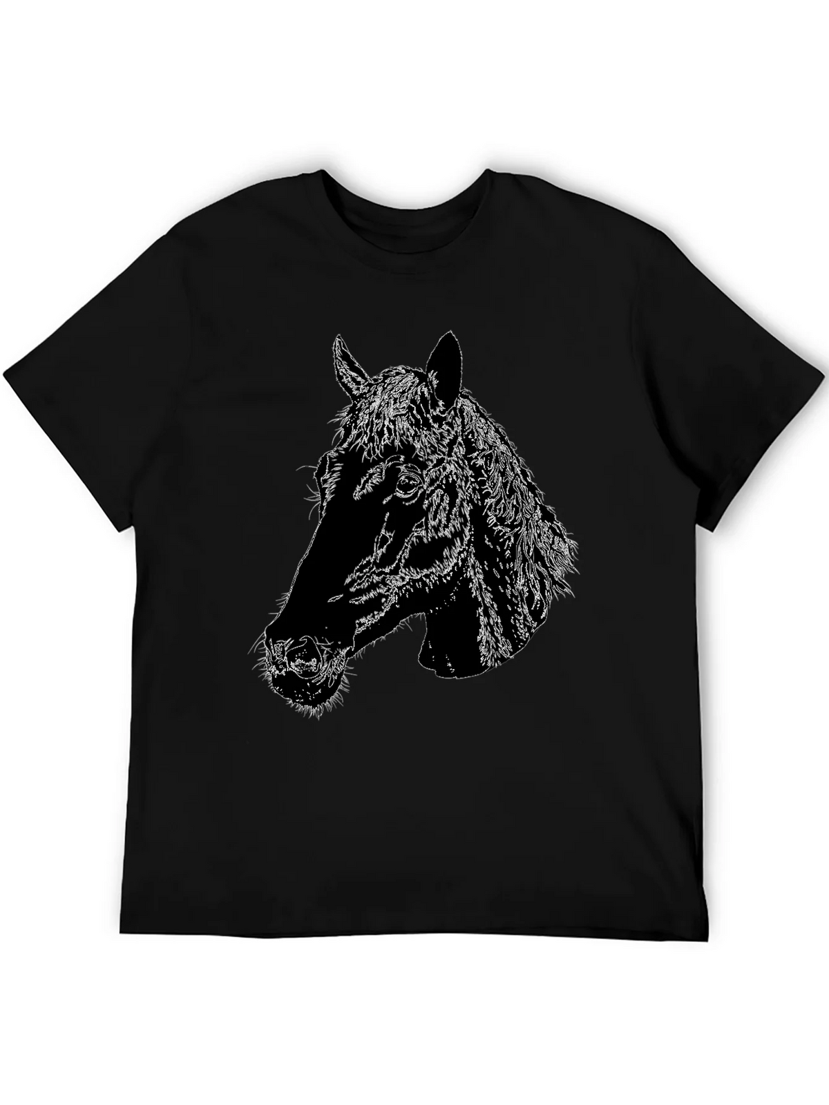 Horse Head Graphic Black T-Shirt product image 4
