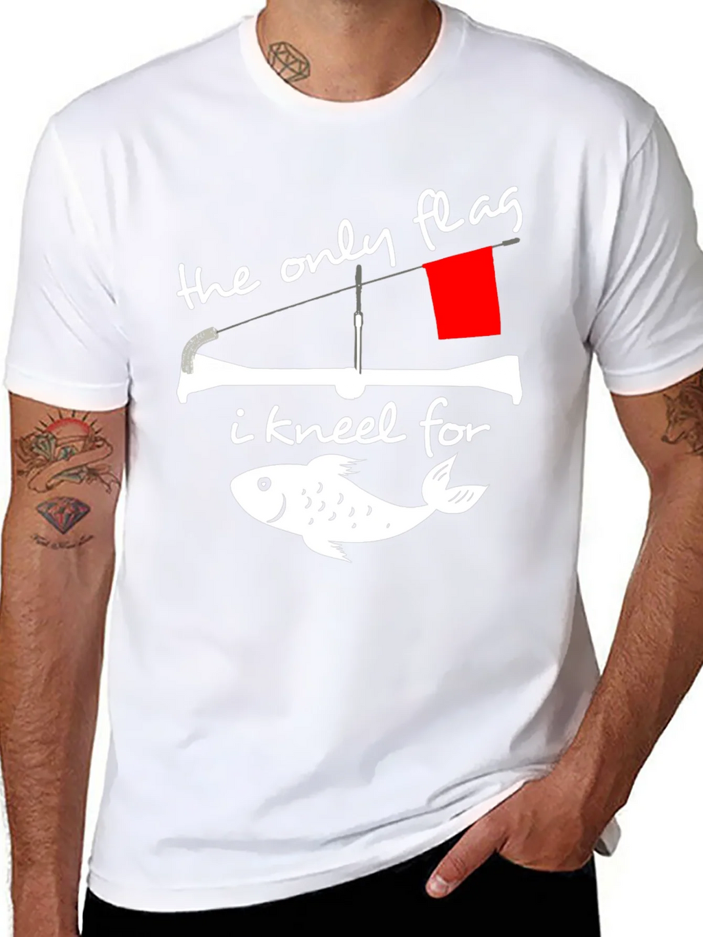 Fishing Flag Graphic Tee - The Only I Kneel For product image 4