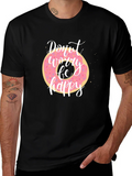 Donut Worry Be Happy Black T-Shirt product image 1