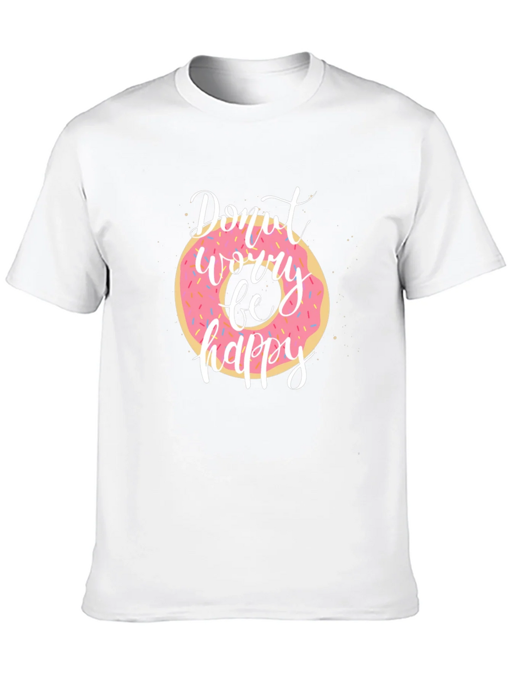 Donut Worry Be Happy Black T-Shirt product image 9