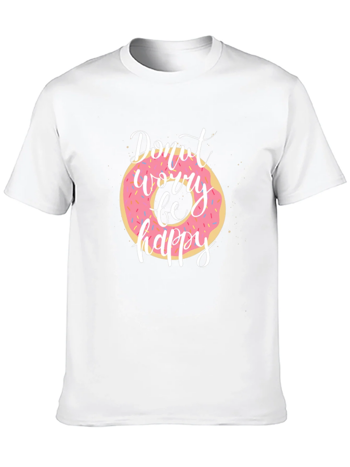 Donut Worry Be Happy Black T-Shirt product image 9