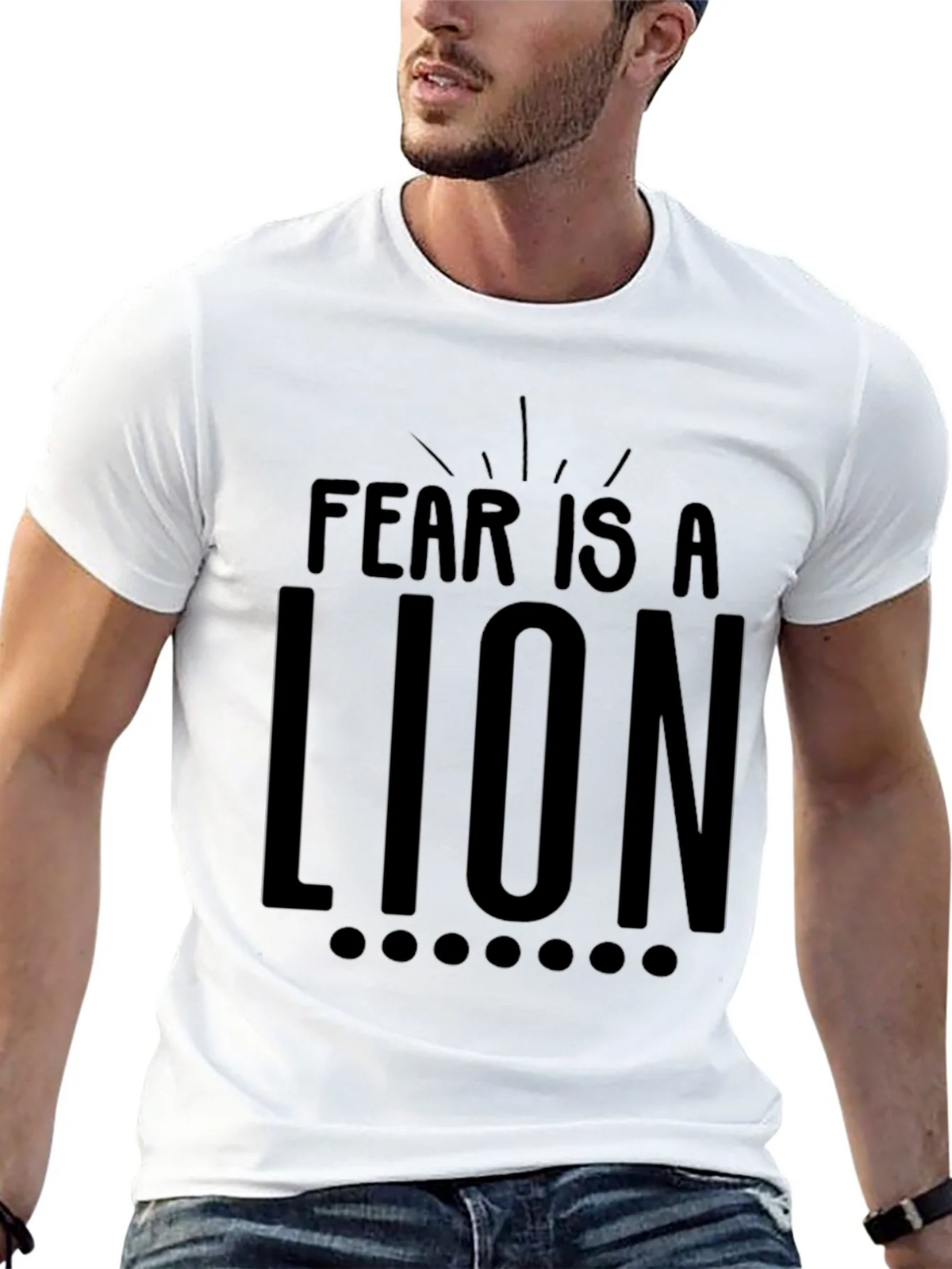 Fear Is A Lion Graphic Tee - Motivational T-Shirt product image 12