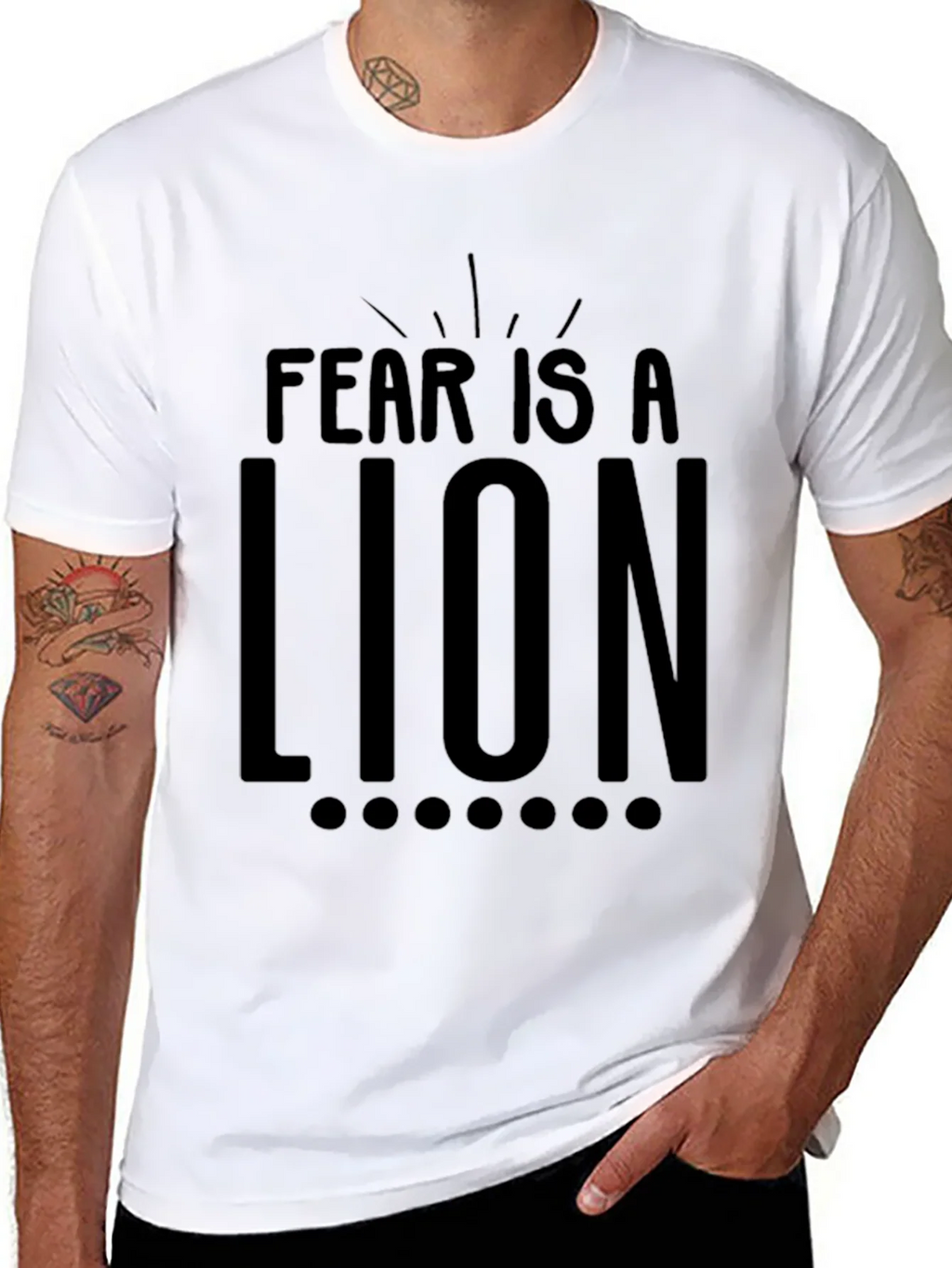 Fear Is A Lion Graphic Tee - Motivational T-Shirt product image 7