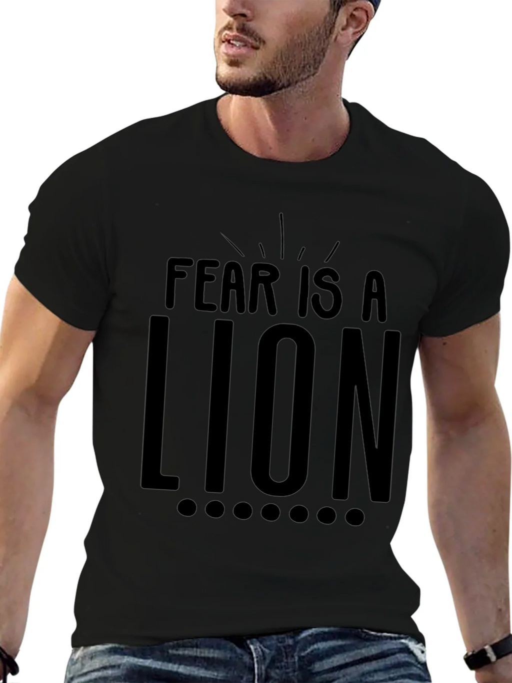 Fear Is A Lion Graphic Tee - Motivational T-Shirt product image 6