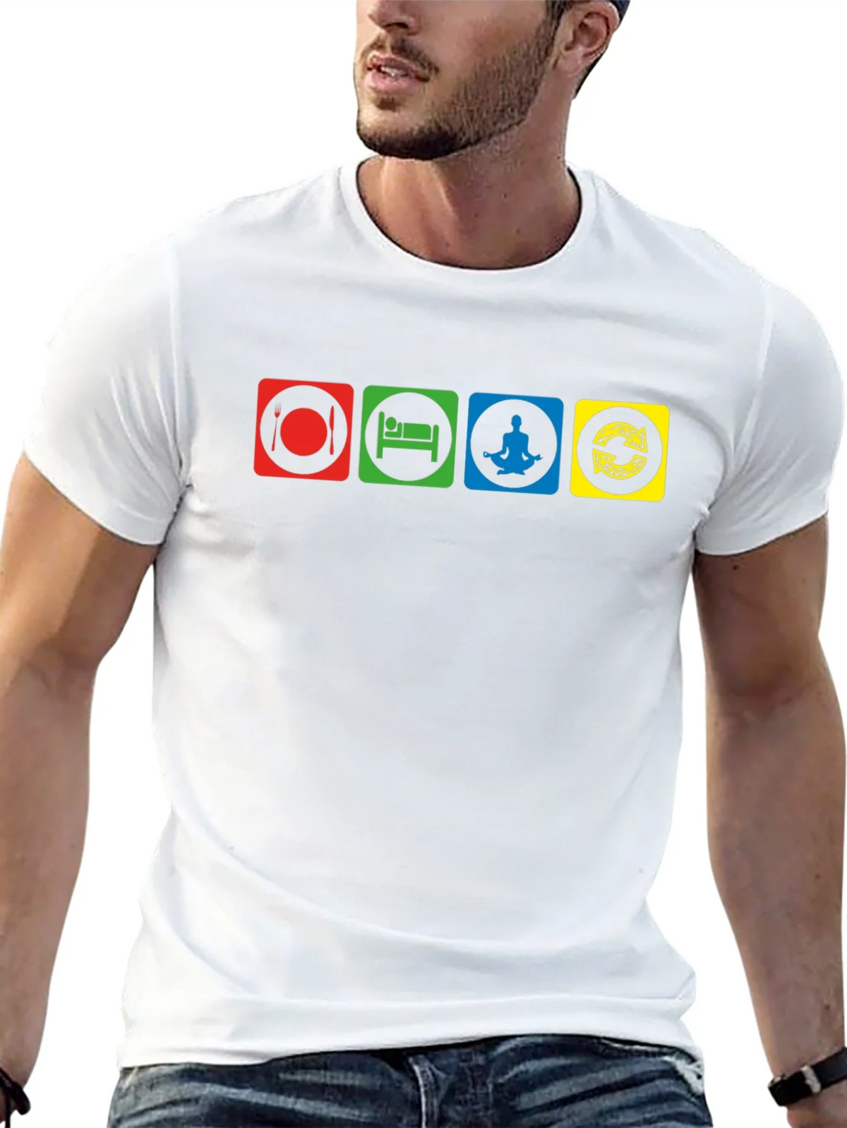 Eat Sleep Meditate Repeat Graphic T-Shirt product image 11
