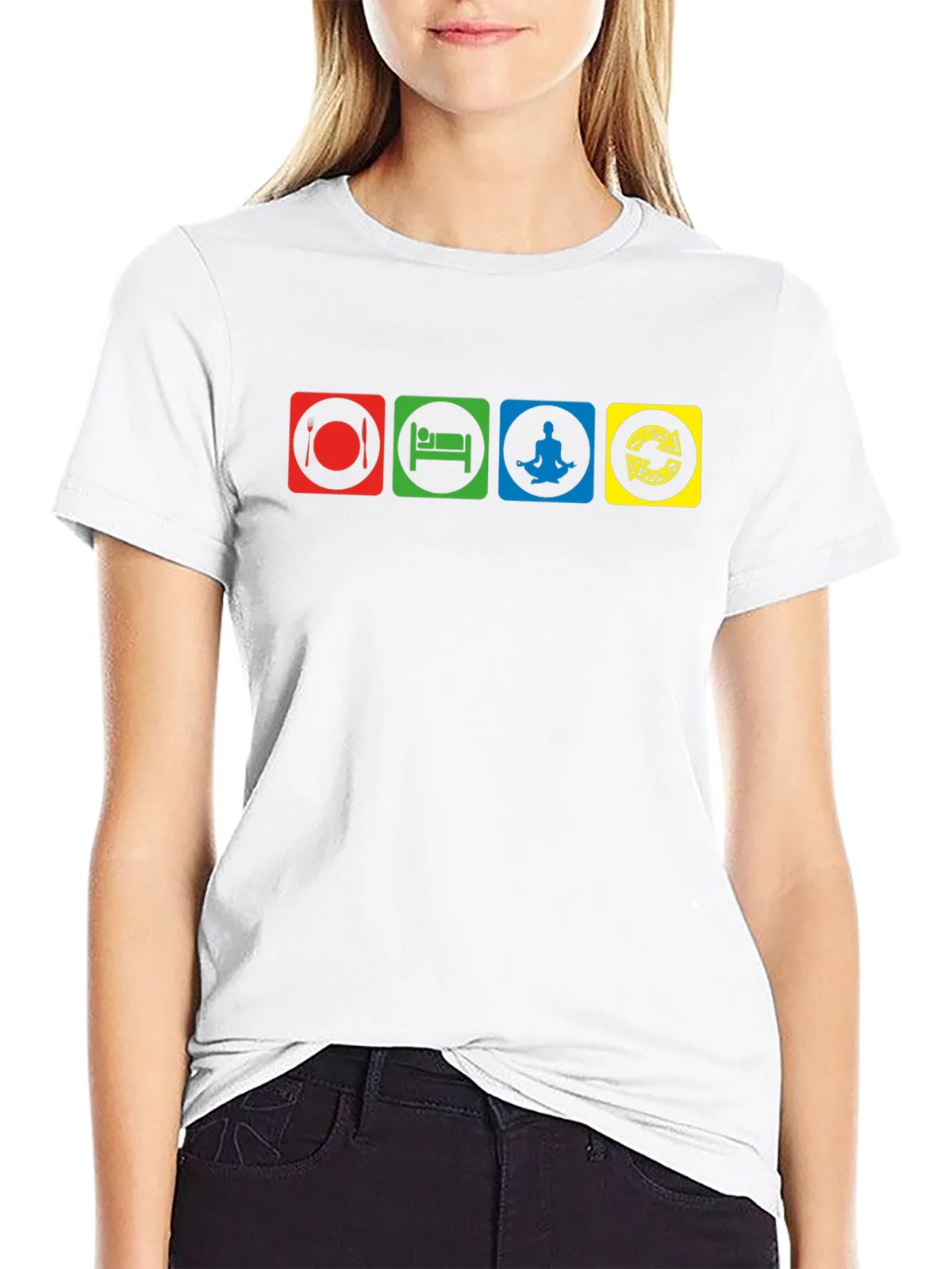 Eat Sleep Meditate Repeat Graphic T-Shirt product image 7