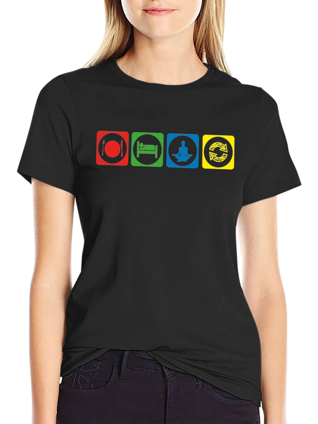Eat Sleep Meditate Repeat Graphic T-Shirt product image 1