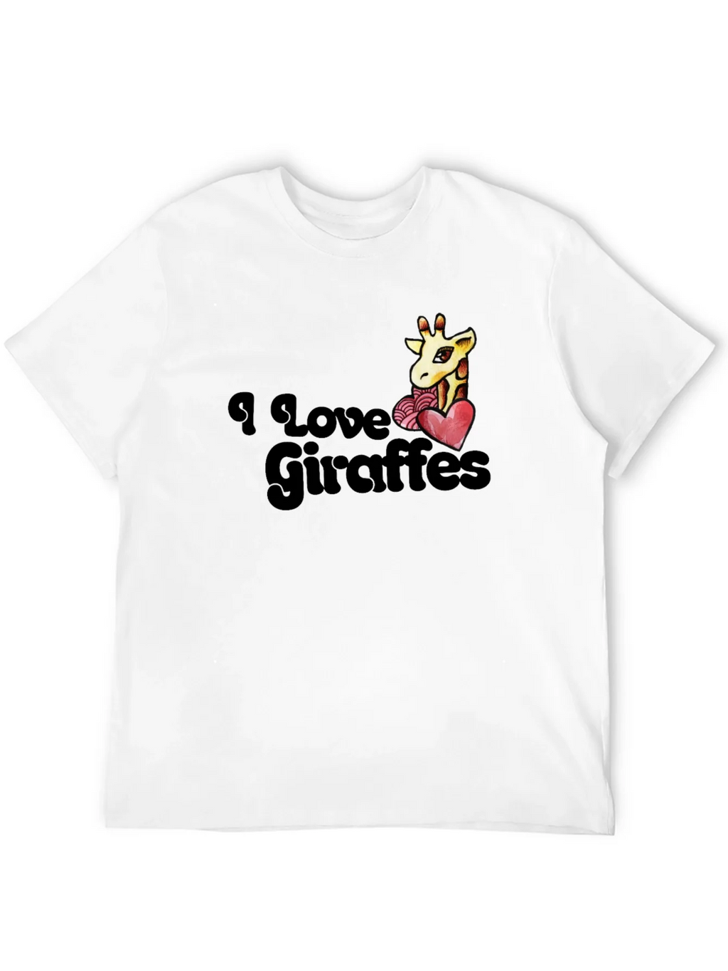 I Love Giraffes T-Shirt - Black Graphic Tee product image 11