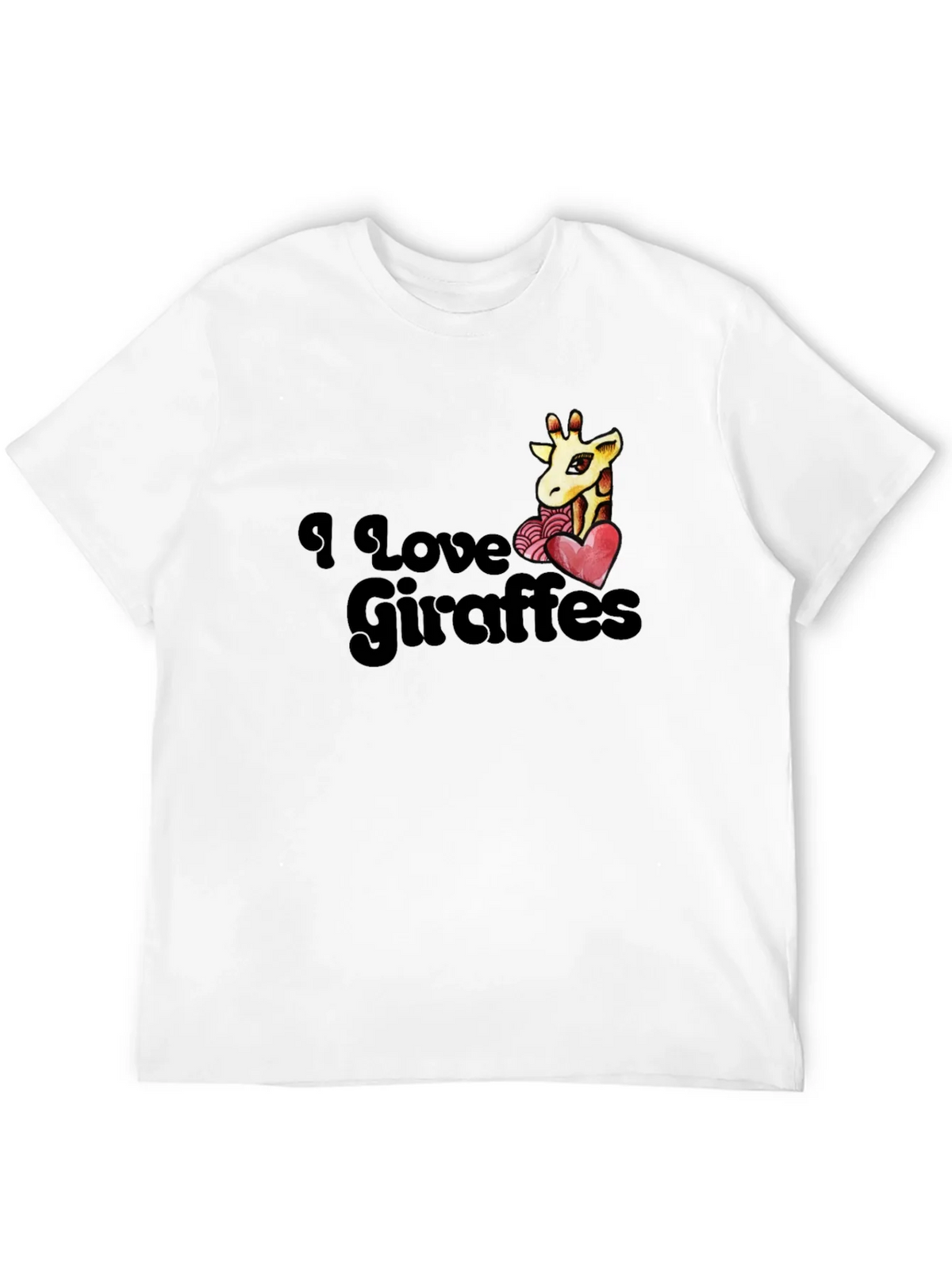 I Love Giraffes T-Shirt - Black Graphic Tee product image 11