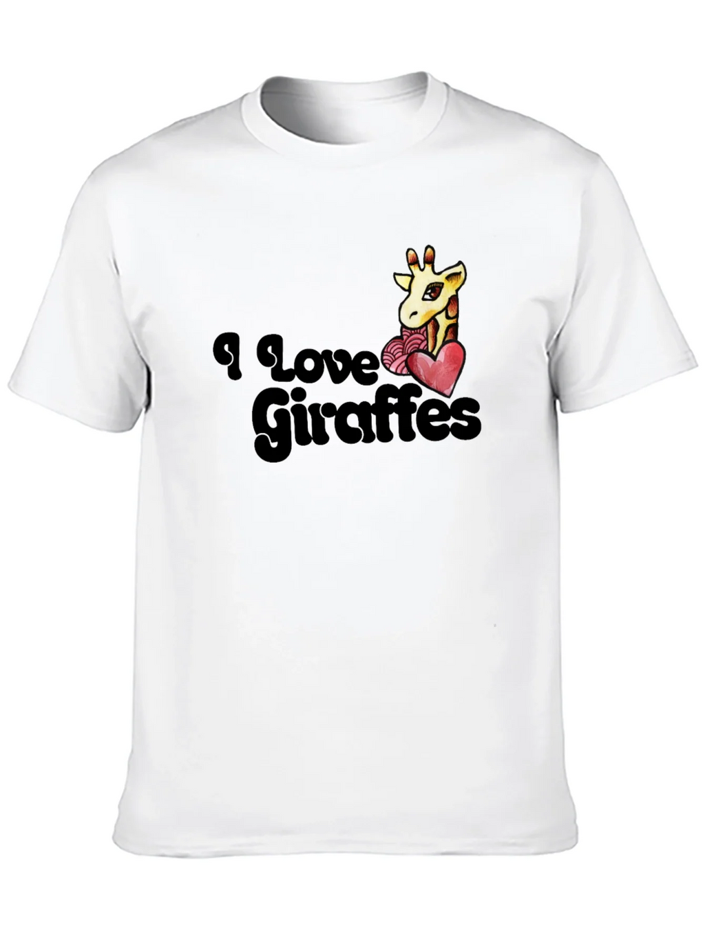 I Love Giraffes T-Shirt - Black Graphic Tee product image 9