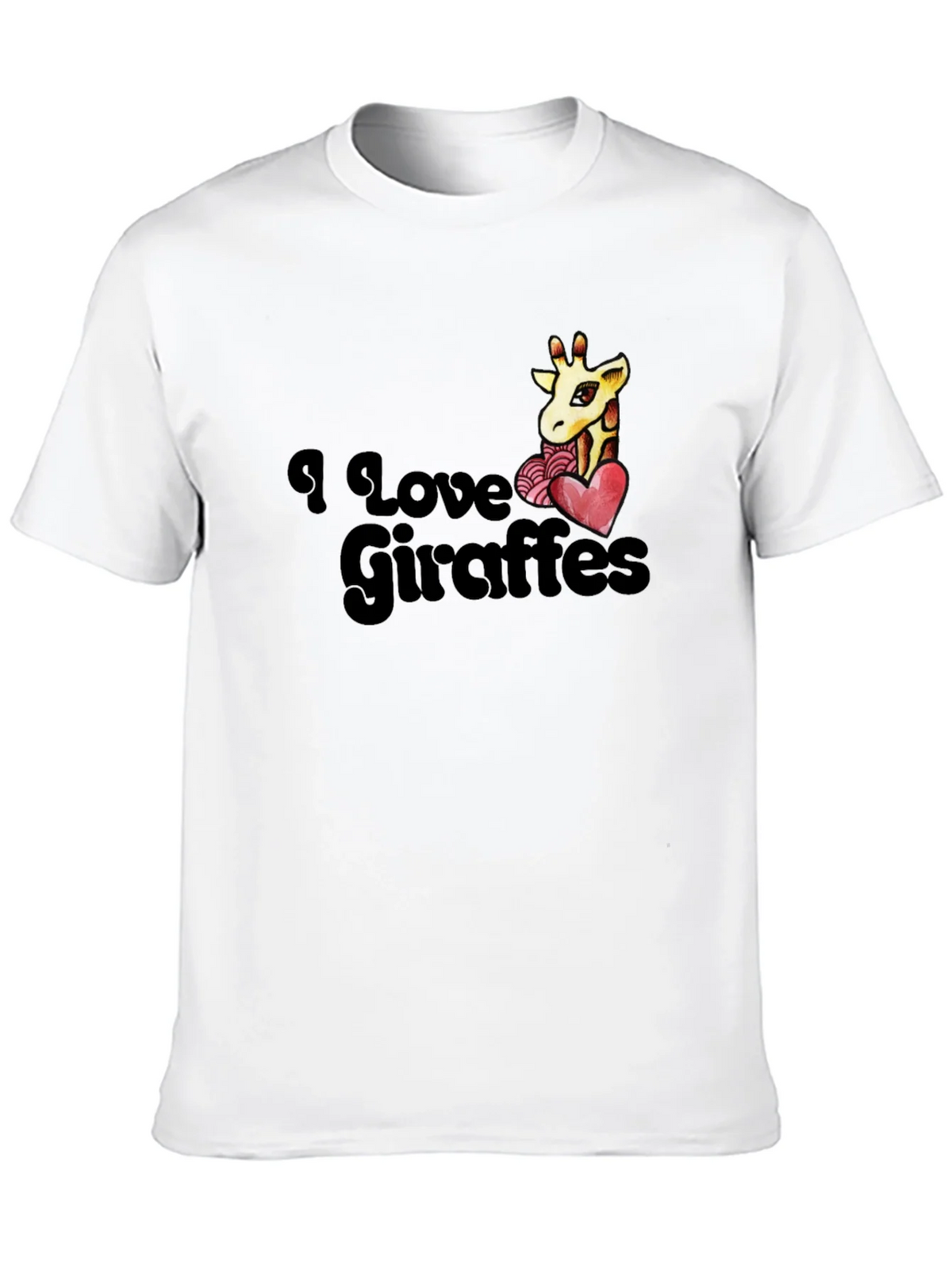 I Love Giraffes T-Shirt - Black Graphic Tee product image 9
