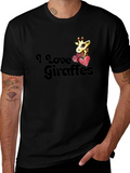 I Love Giraffes T-Shirt - Black Graphic Tee product image 1