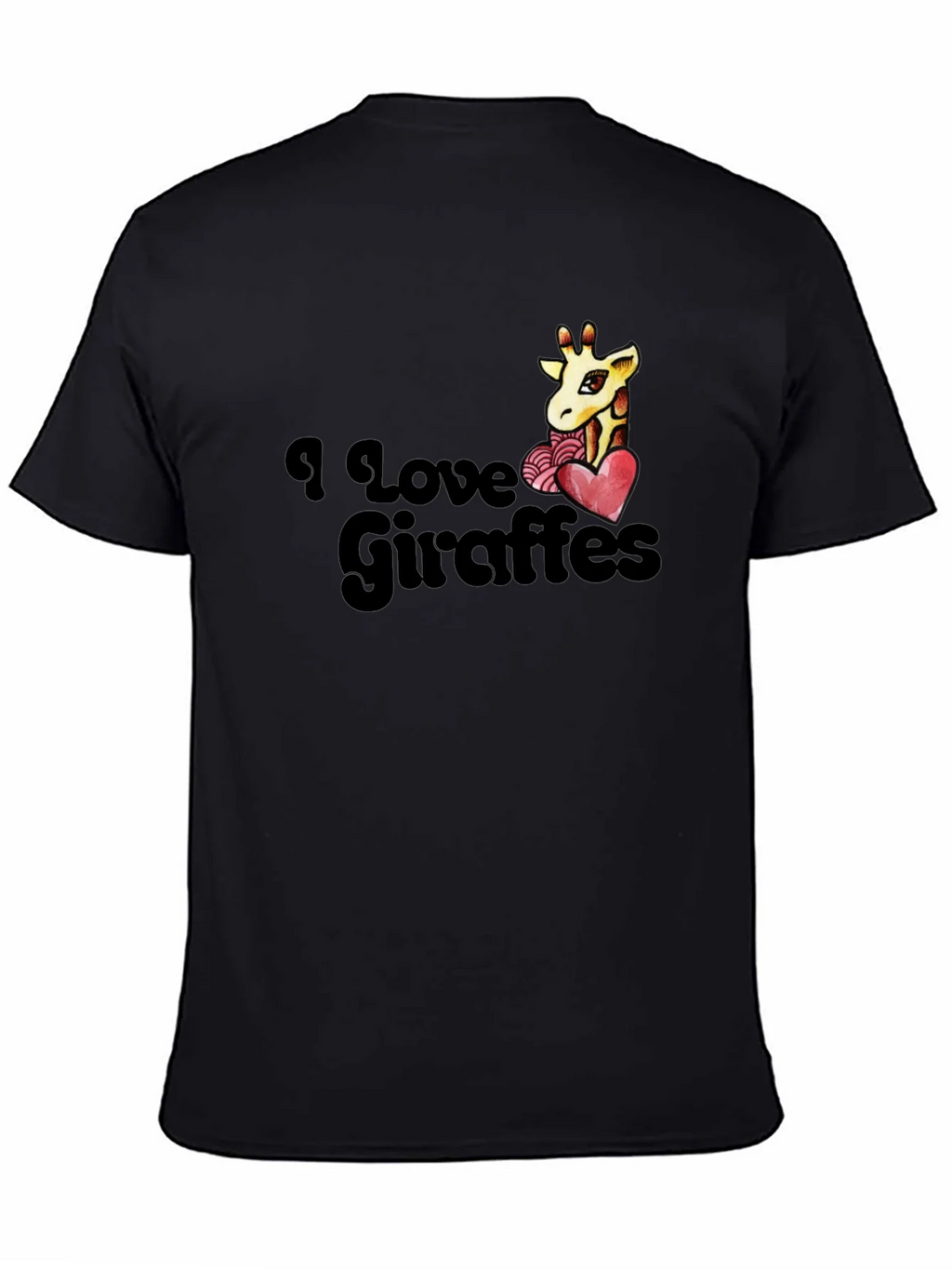 I Love Giraffes T-Shirt - Black Graphic Tee product image 4