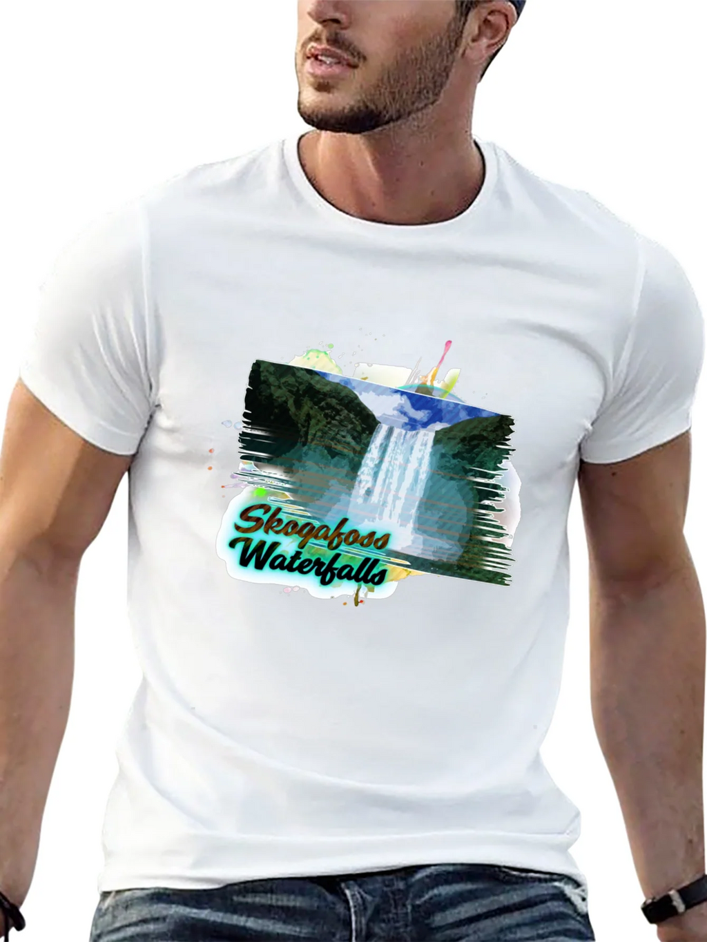 Skogafoss Waterfalls Graphic Tee product image 5