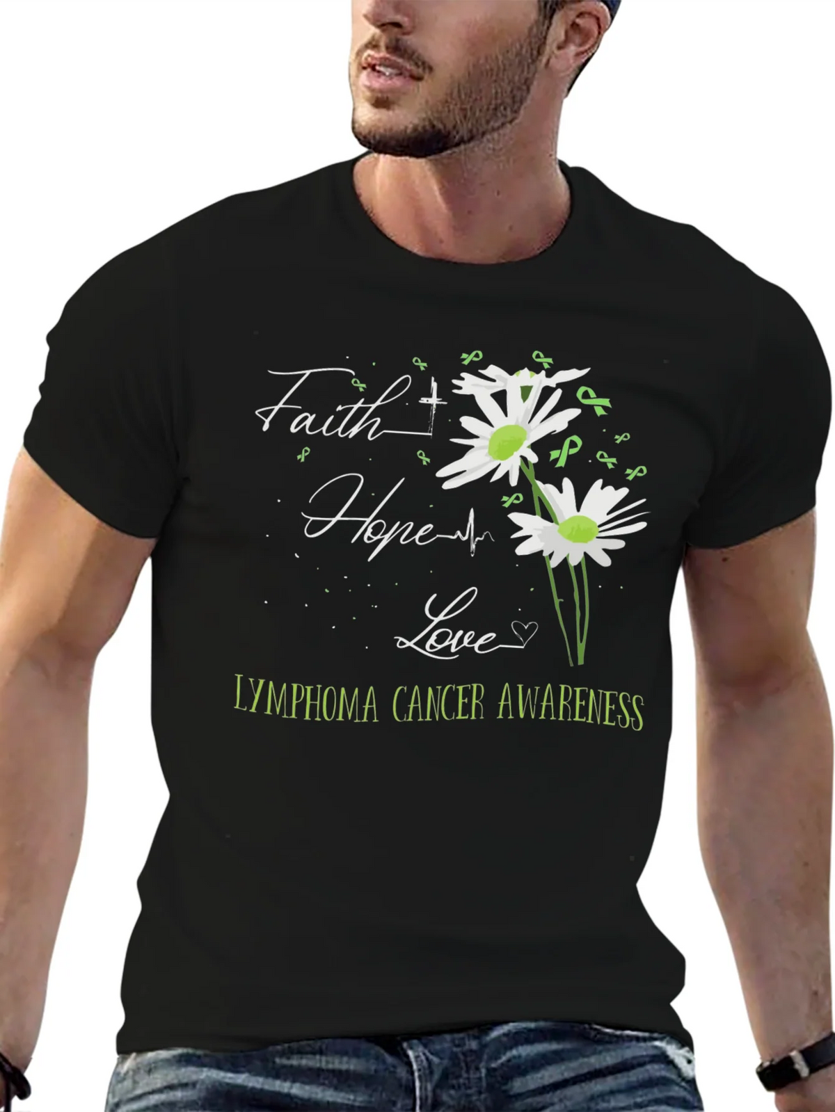 Lymphoma Awareness Graphic Tee - Faith Hope Love product image 6