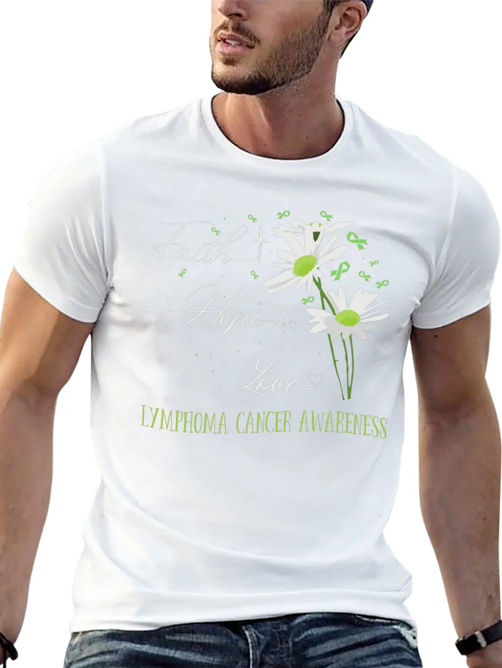 Lymphoma Awareness Graphic Tee - Faith Hope Love product image 12