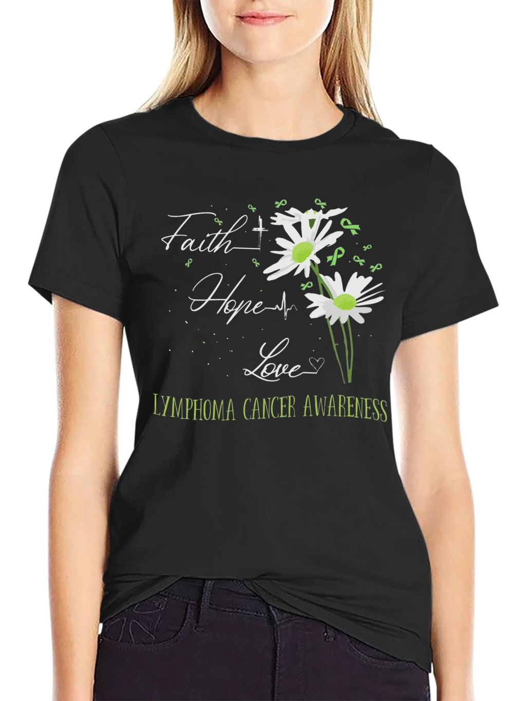 Lymphoma Awareness Graphic Tee - Faith Hope Love product image 2