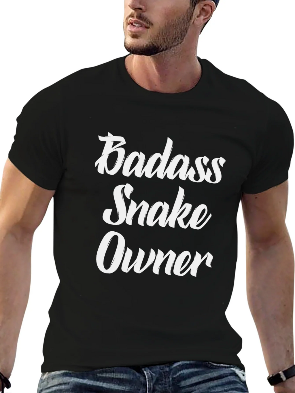 Badass Snake Owner Graphic Tee - Black product image 6