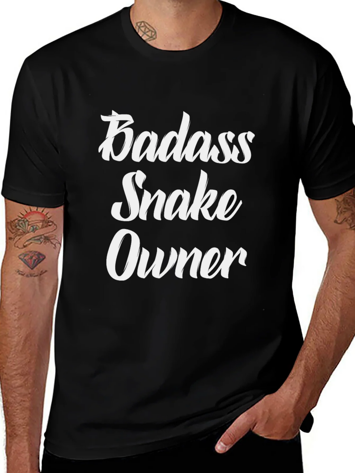 Badass Snake Owner Graphic Tee - Black product image 1