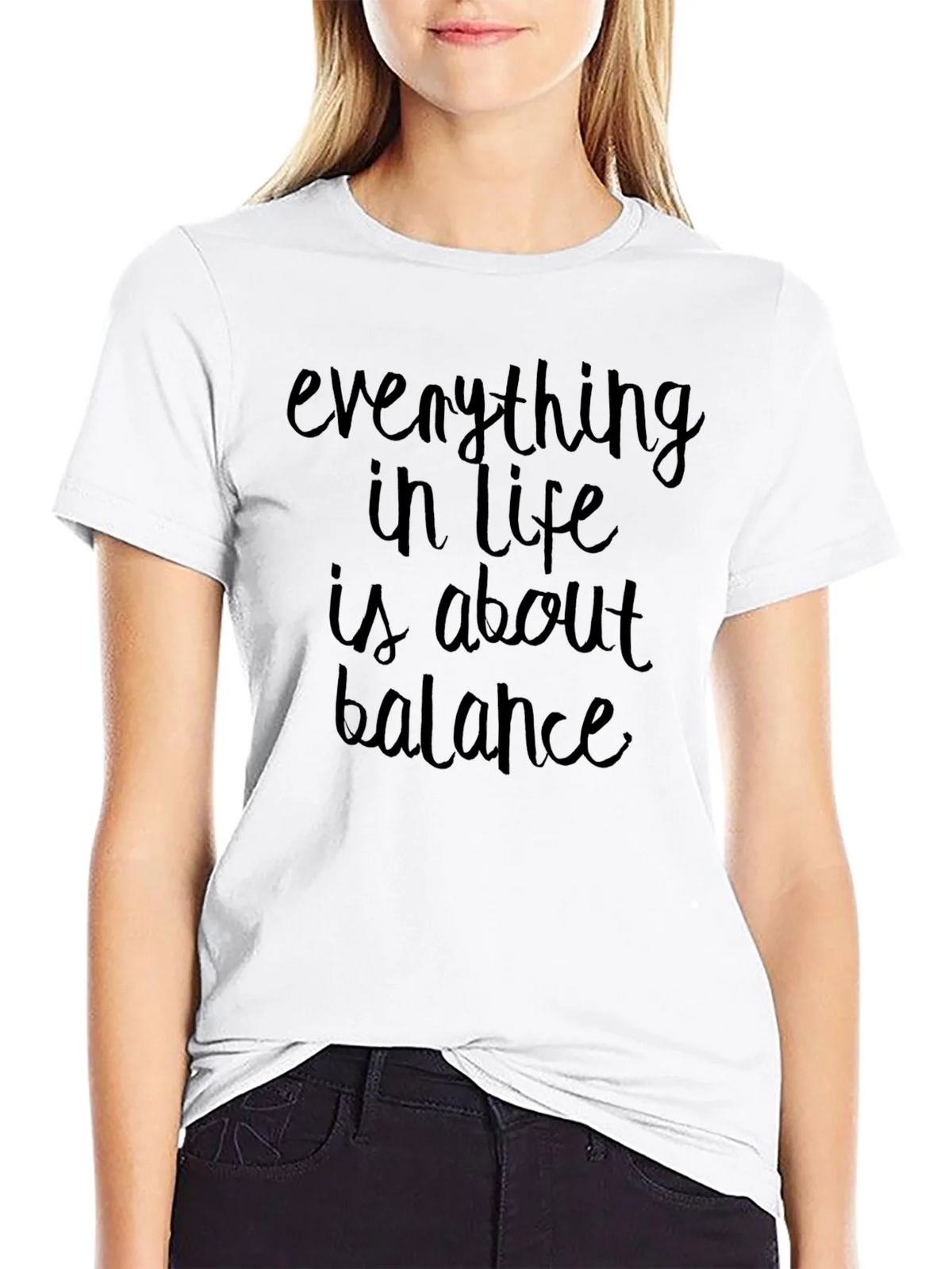 Balance Quote Black T-Shirt product image 8