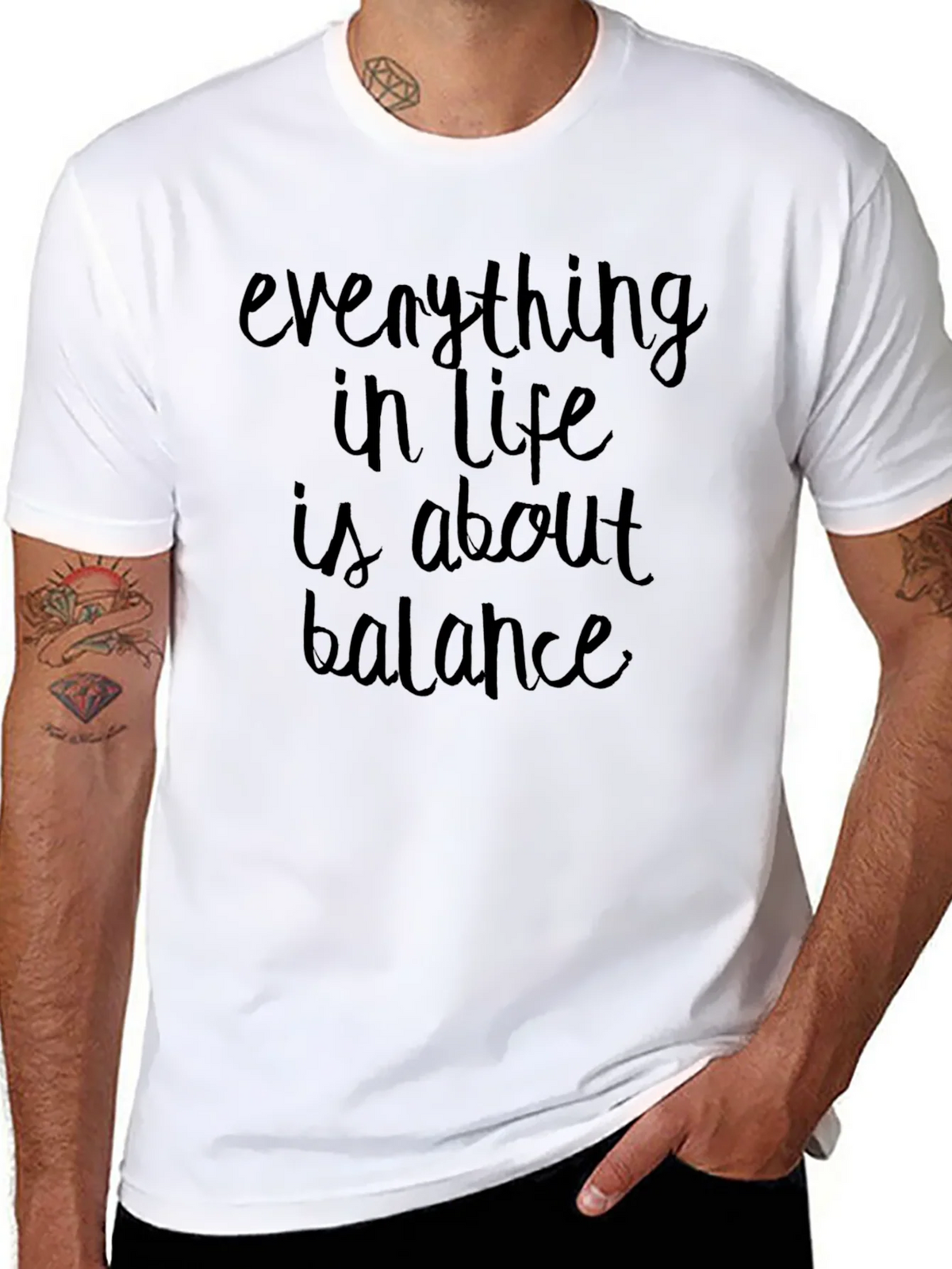 Balance Quote Black T-Shirt product image 7