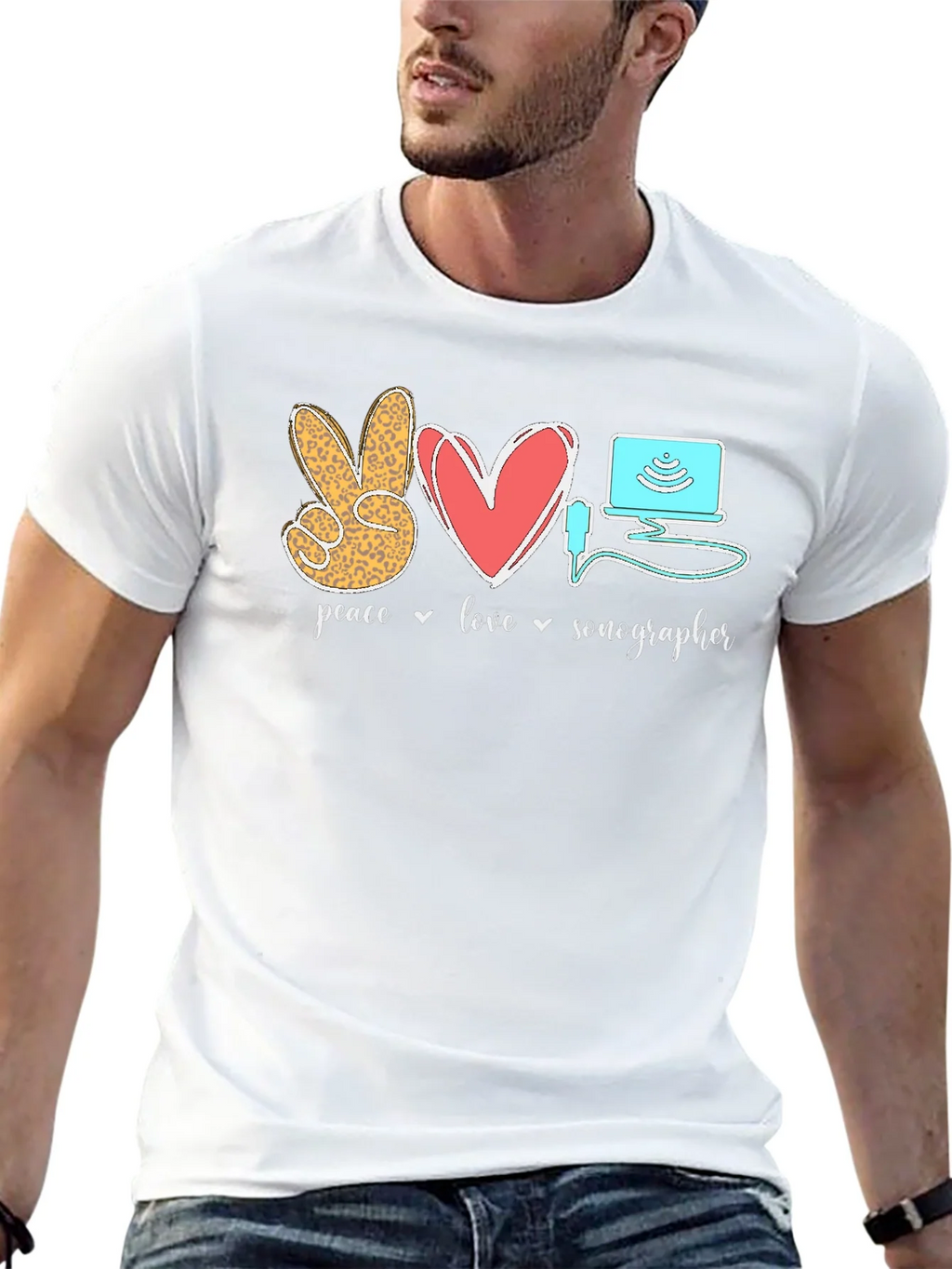 Peace Love Sonographer T-Shirt product image 12