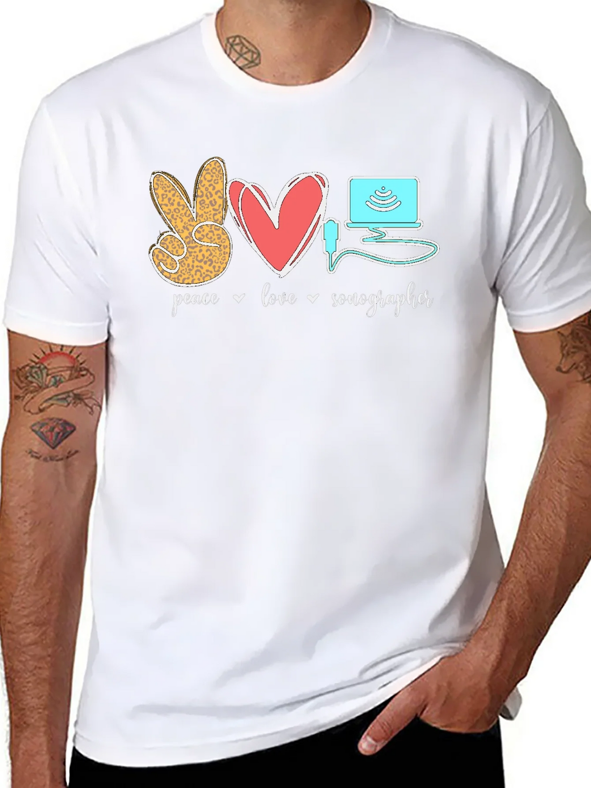Peace Love Sonographer T-Shirt product image 7