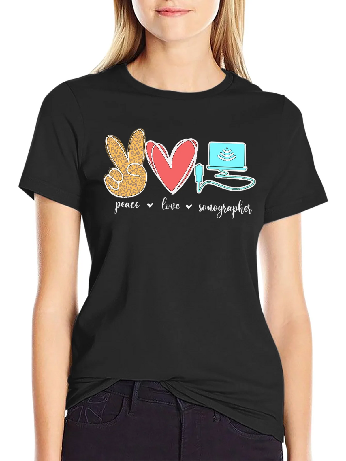 Peace Love Sonographer T-Shirt product image 2