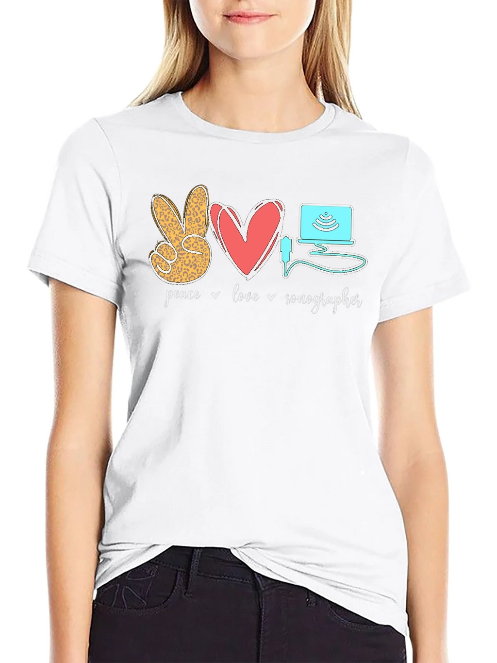 Peace Love Sonographer T-Shirt product image 8