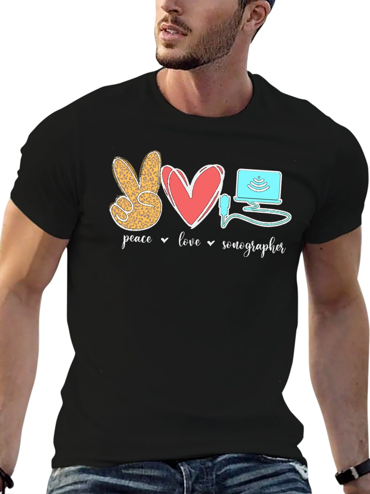 Peace Love Sonographer T-Shirt product image 6