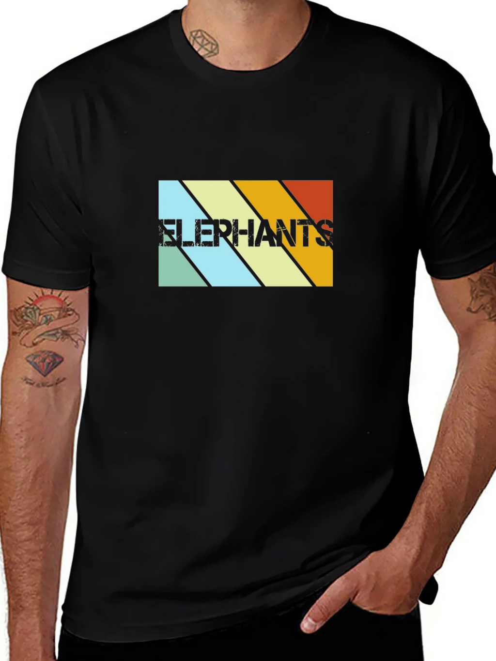 Retro Elephants Graphic Tee - Vintage Style T-Shirt product image 1