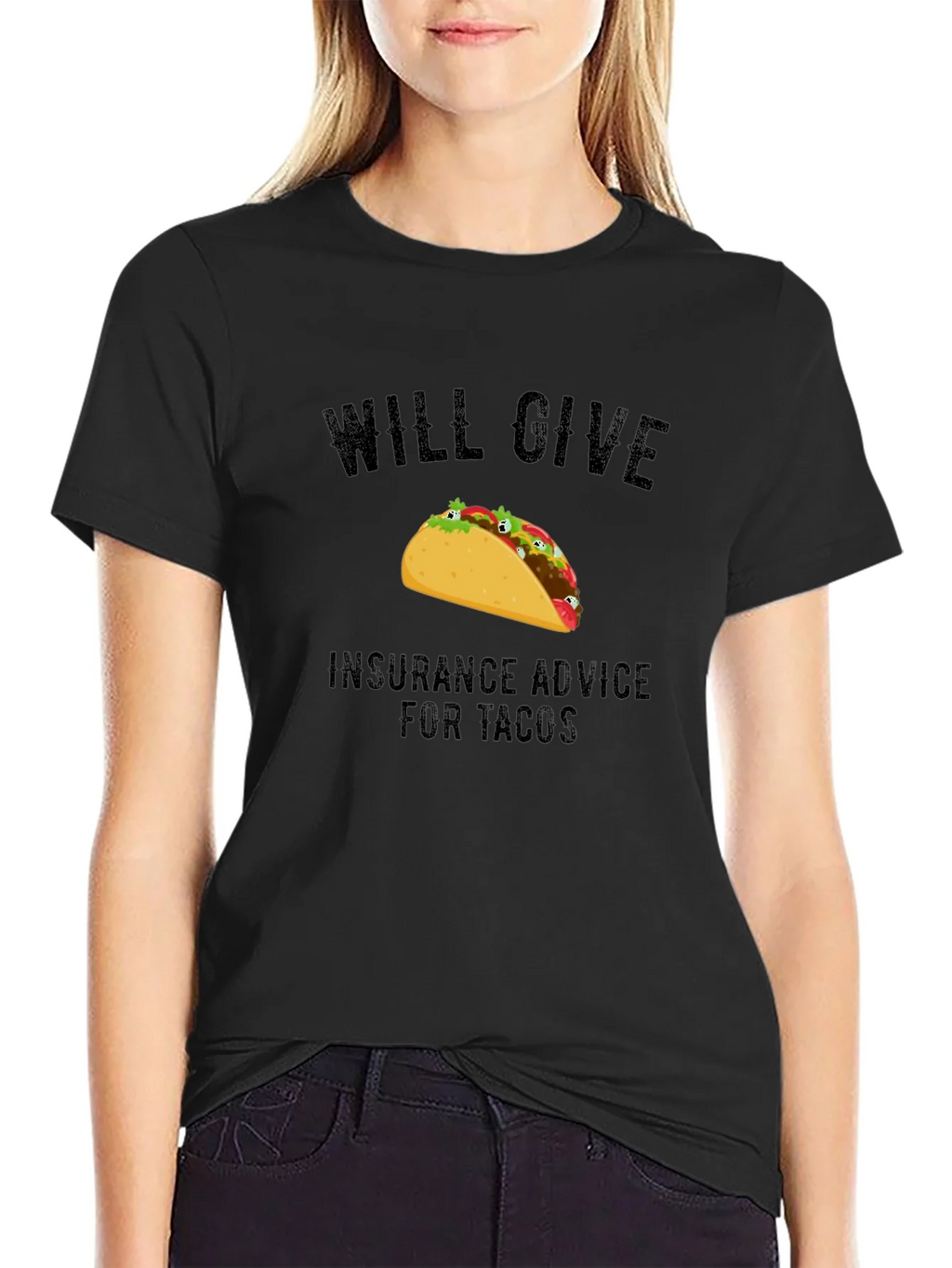 Taco Insurance Advice Mens Black T-Shirt product image 2