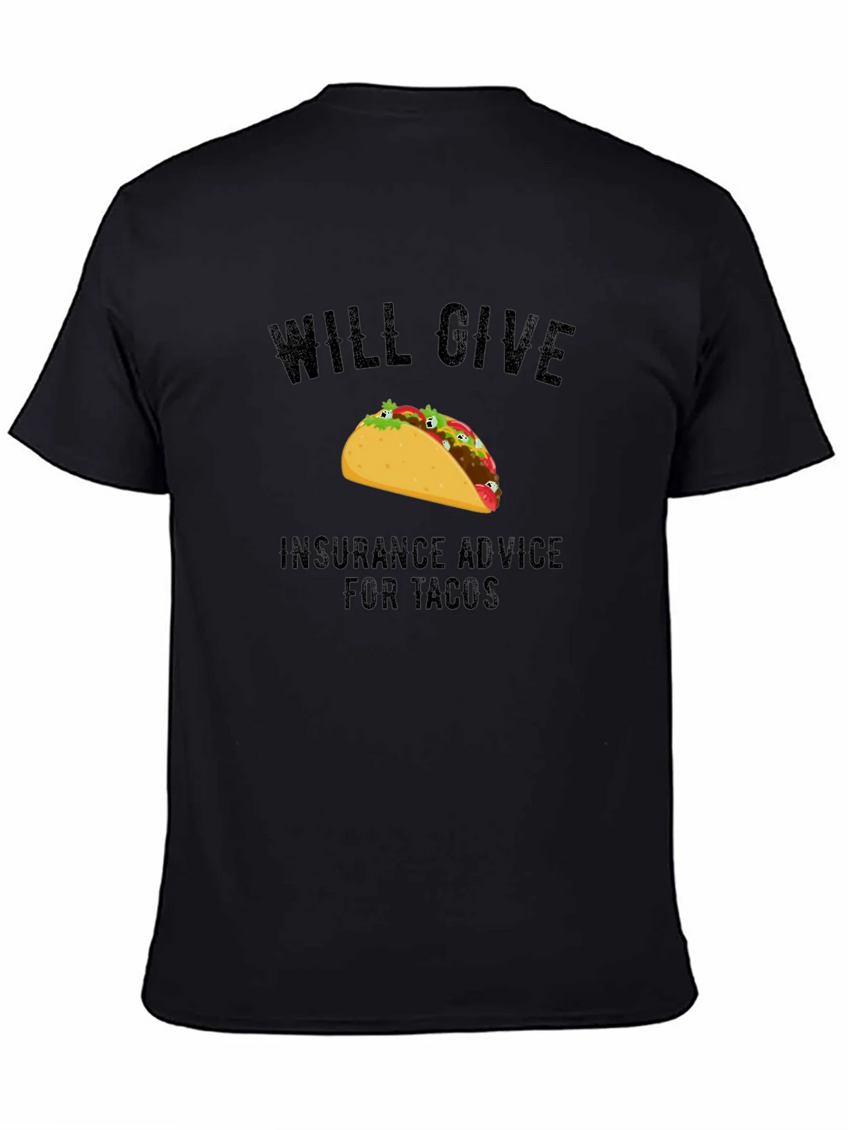 Taco Insurance Advice Mens Black T-Shirt product image 4