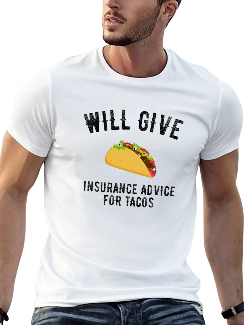 Taco Insurance Advice Mens Black T-Shirt product image 11
