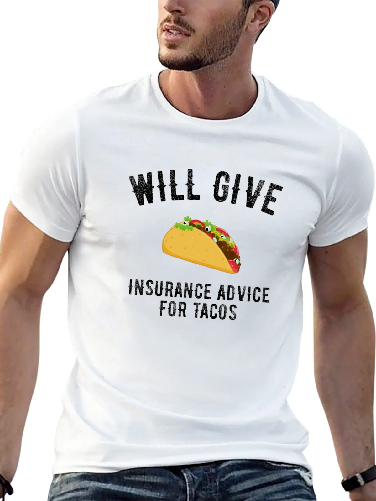 Taco Insurance Advice Mens Black T-Shirt product image 11