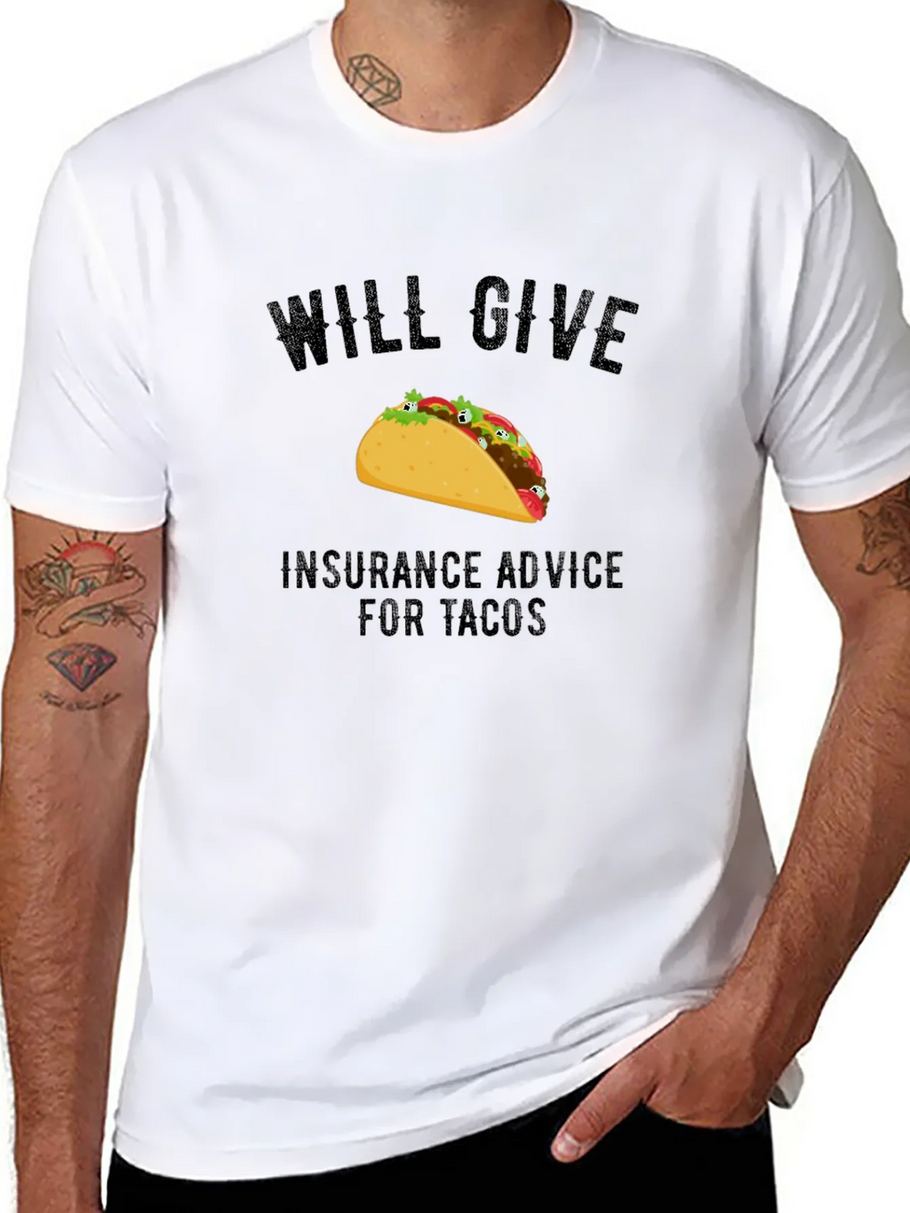Taco Insurance Advice Mens Black T-Shirt product image 6