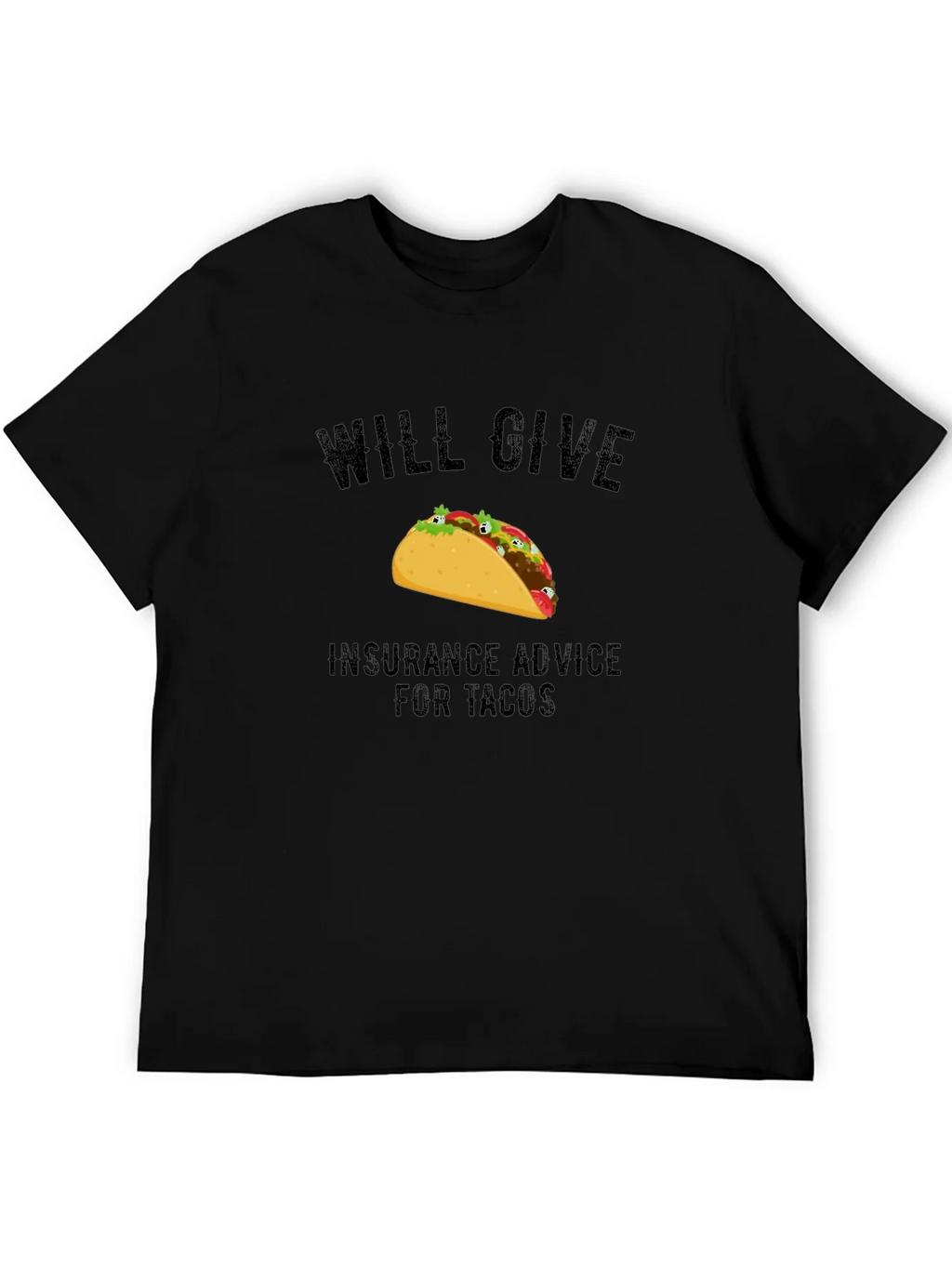Taco Insurance Advice Mens Black T-Shirt product image 5
